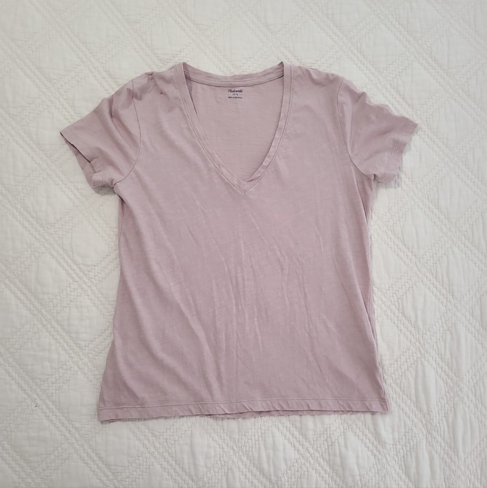 Madewell Light Brown V-Neck Tee